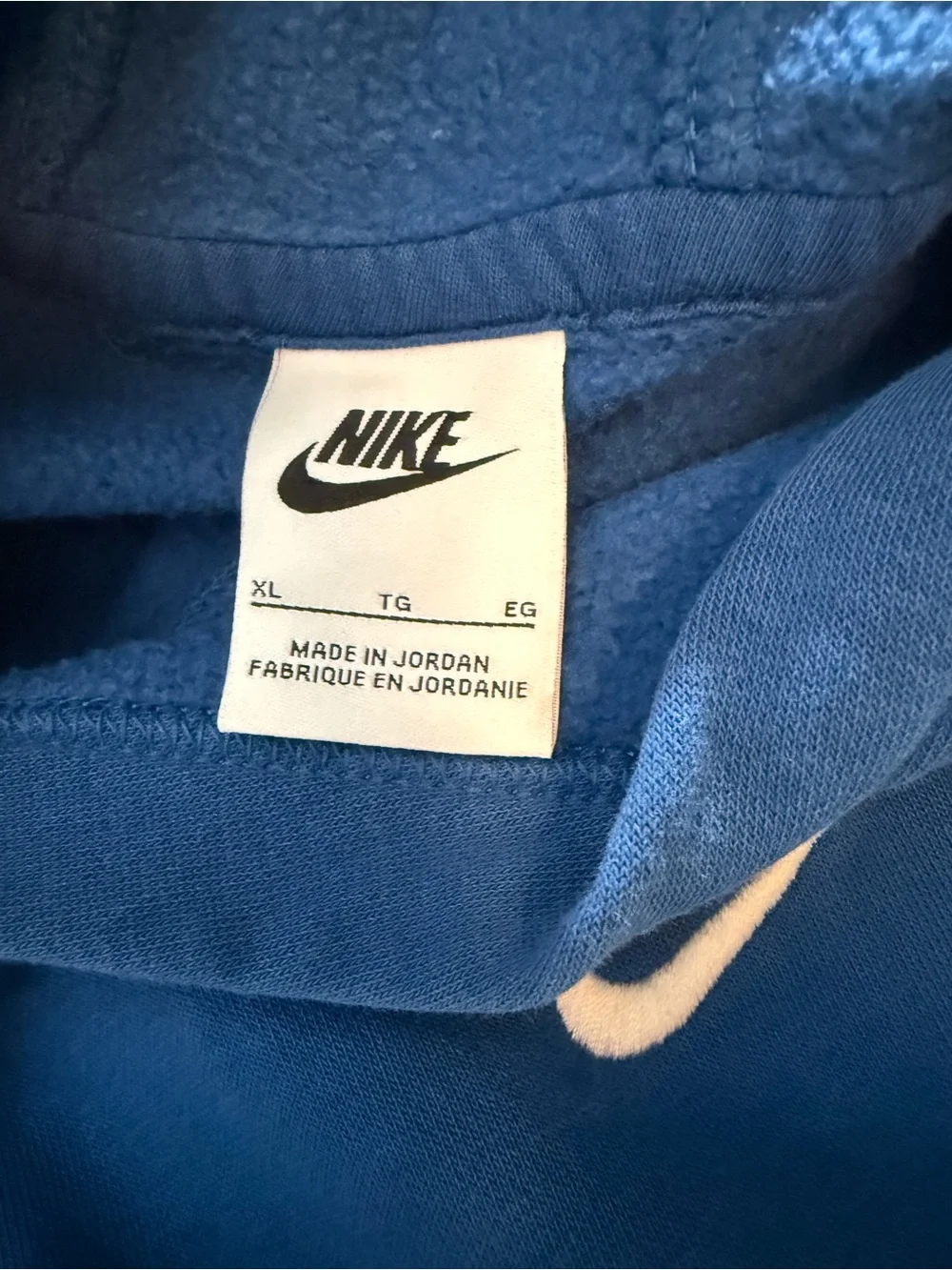 Nike Boys Royal Blue Hooded Pullover with White Swoosh
